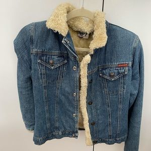 Vintage Roxy Sherpa Lined Denim Jacket